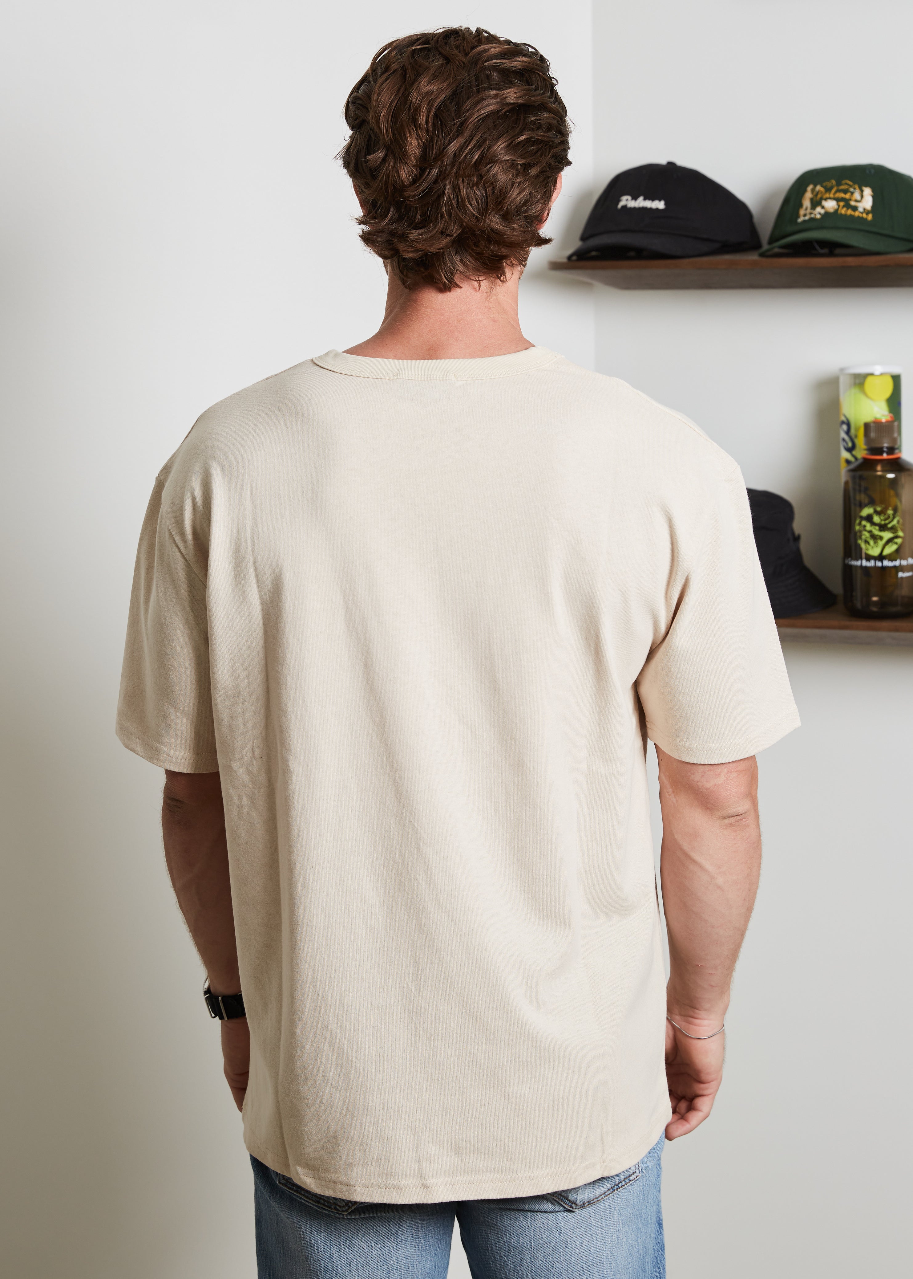 THE BOX FIT TEE - 250GSM - SAND