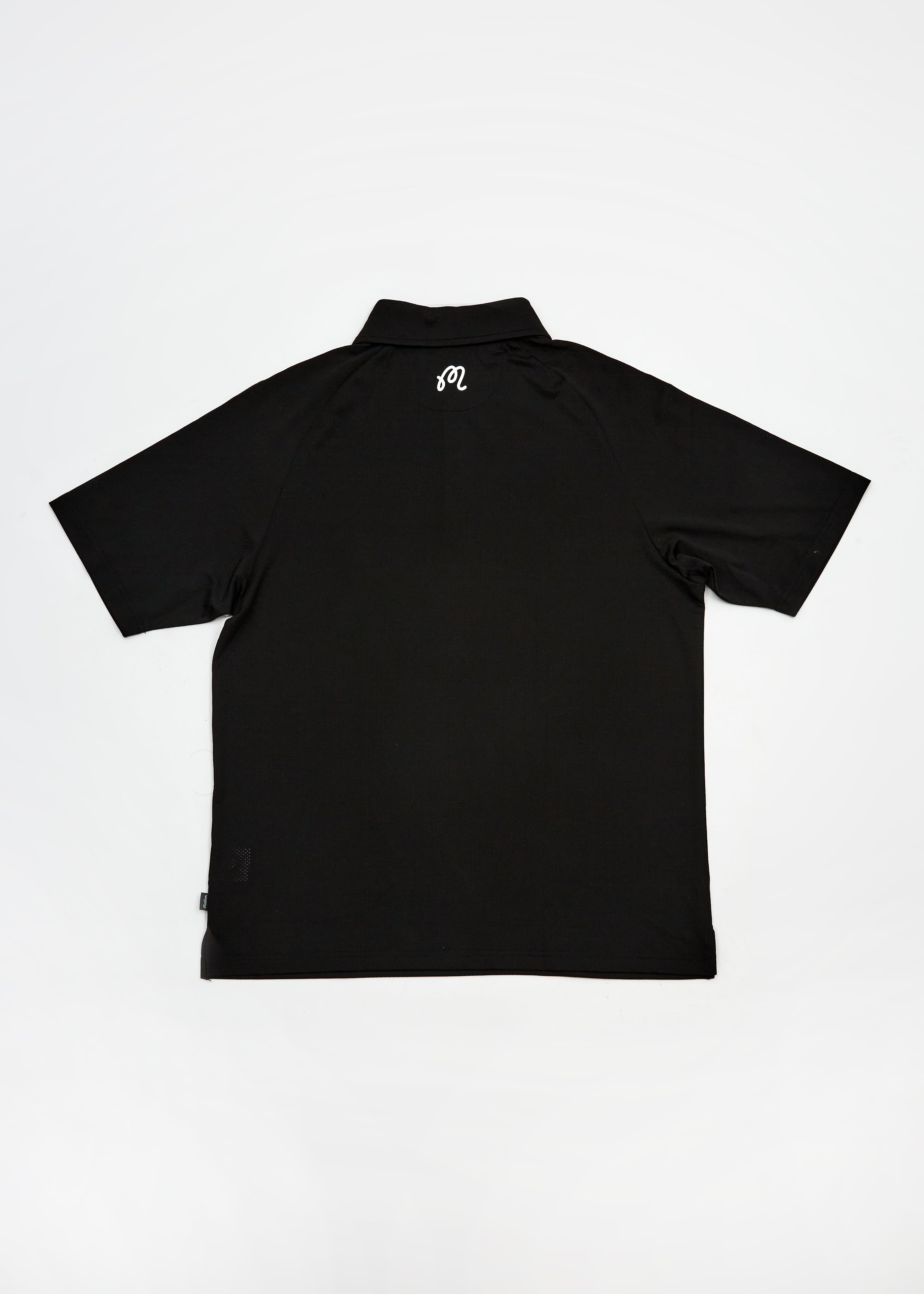 Evergreen Raglan Sleeve Mesh Polo - Black