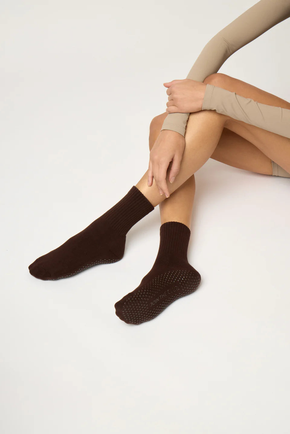 Essential Crew Grip Sock - Chocolate Brown