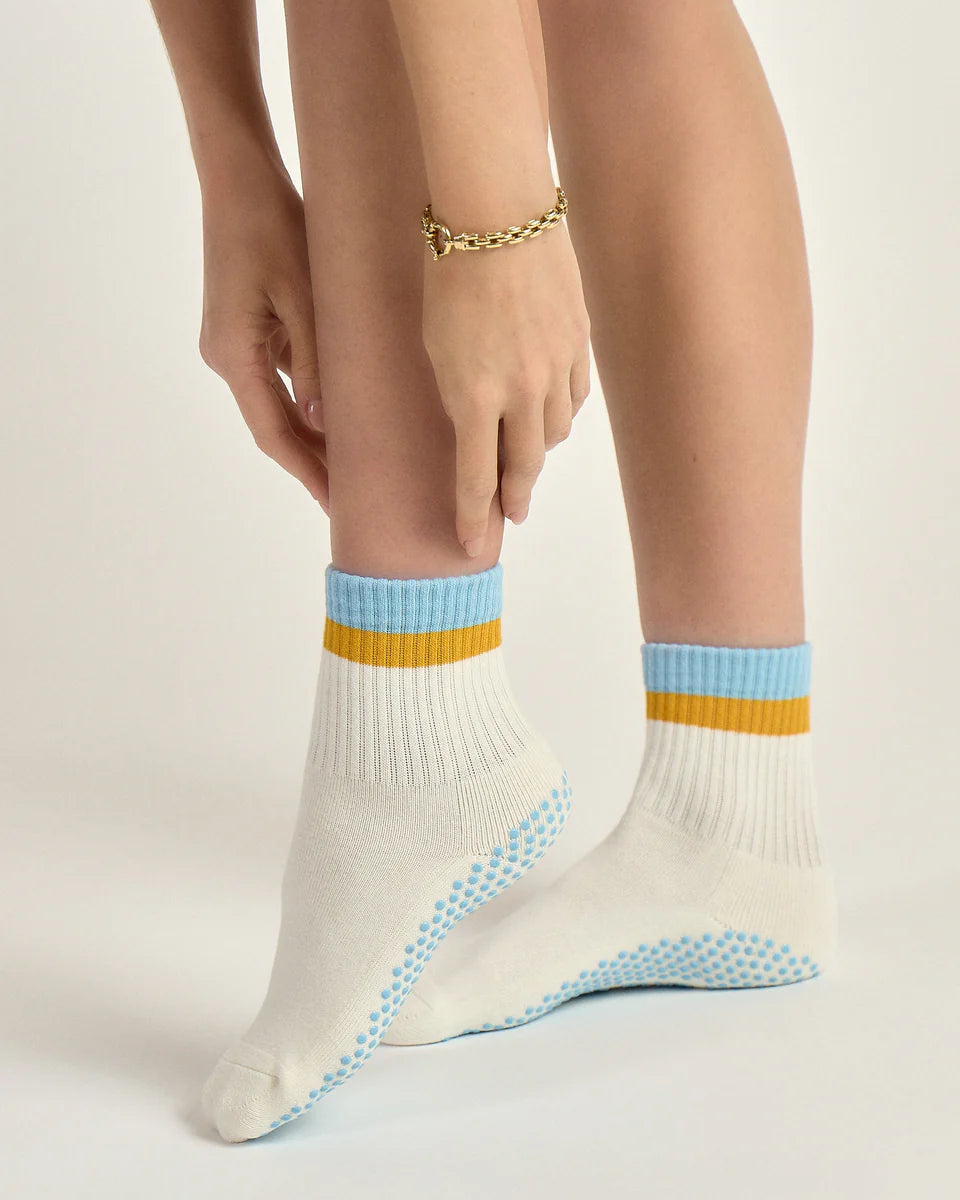 Classic Crew Grip Sock - Blue/Mustard