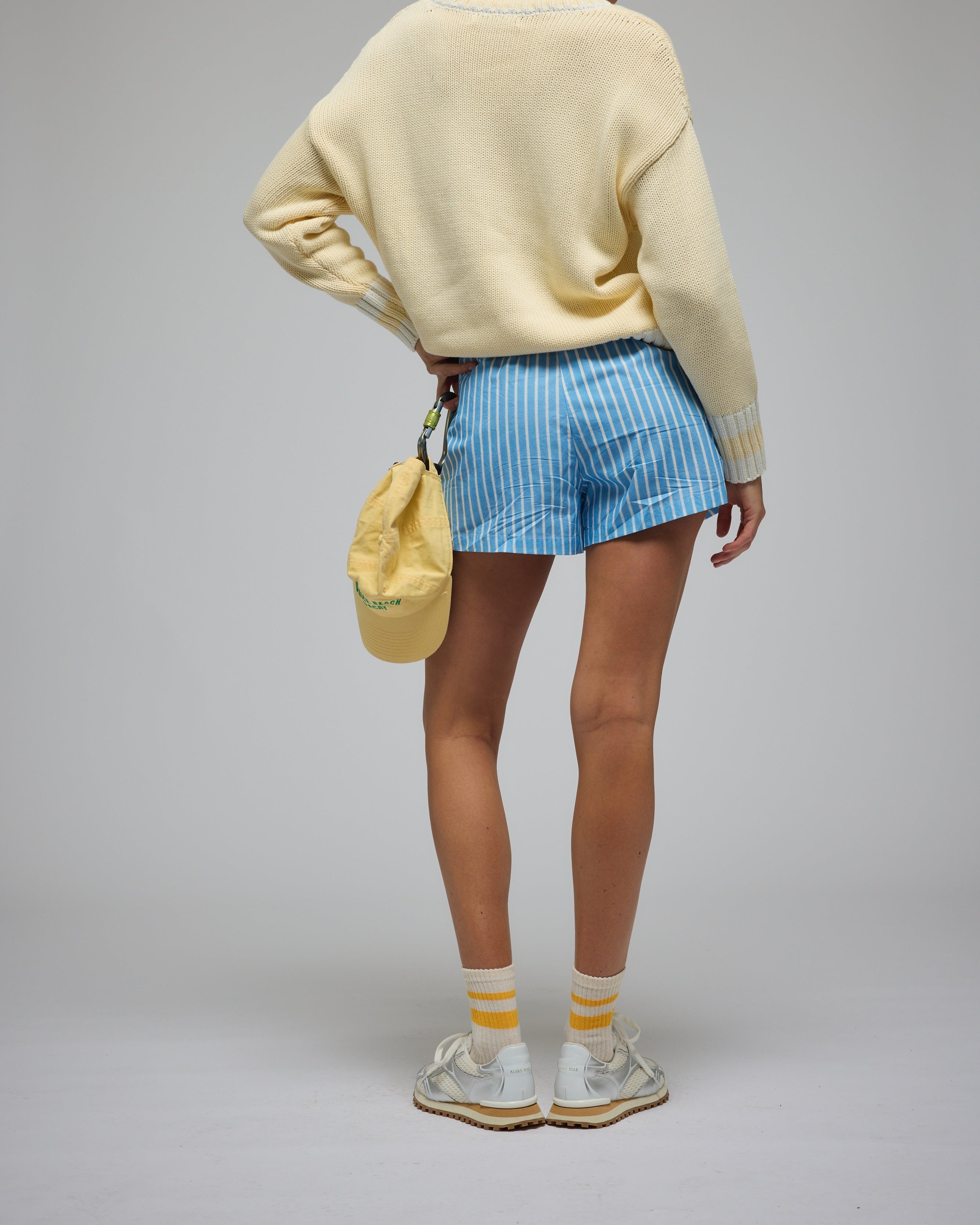 Libby Cotton Stripe Short Sky - Blue Stripe