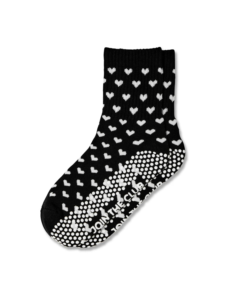 Heart Crew Pilates Grip Sock - Black