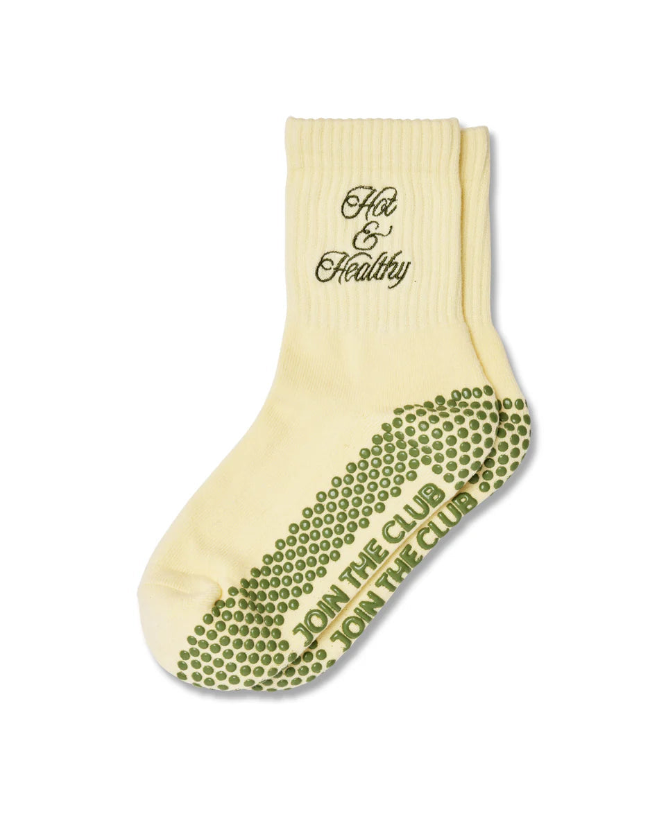 Hot and Healthy Pilates Grip Sock - Lemon