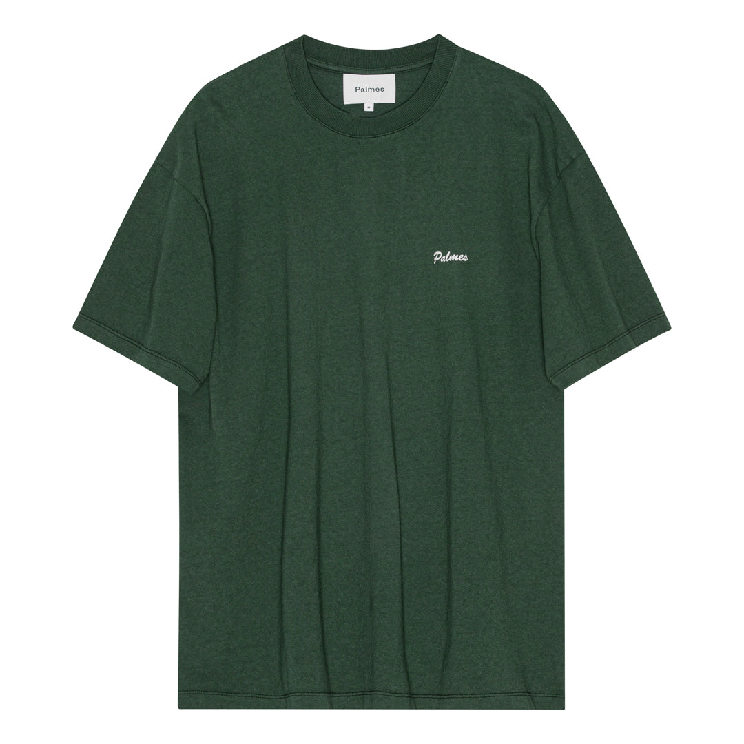 Dyed T-Shirt - Dark Green w. White