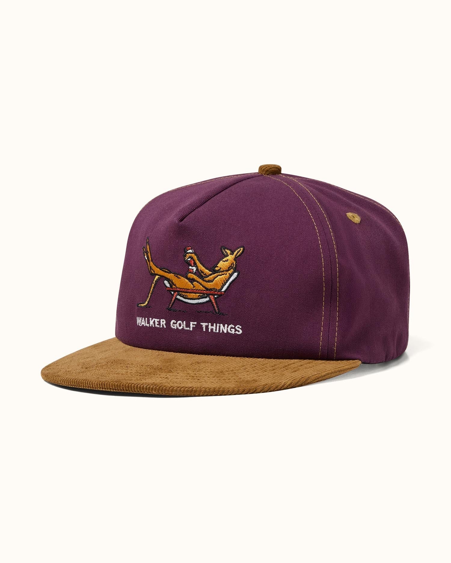 Knock Off Box Mid Cap - Merlot / Gold