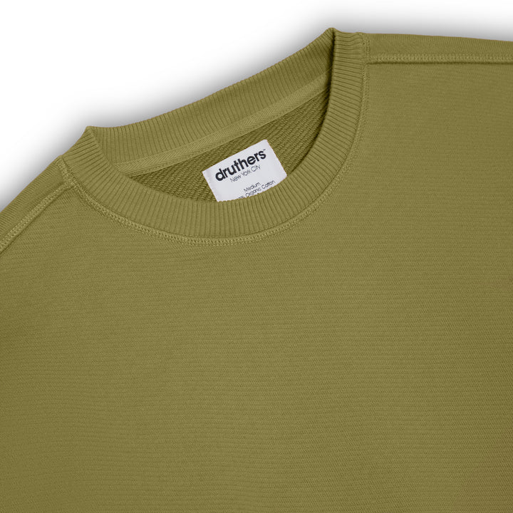 Organic Cotton French Terry Crewneck Sweatshirt - Calliste Green