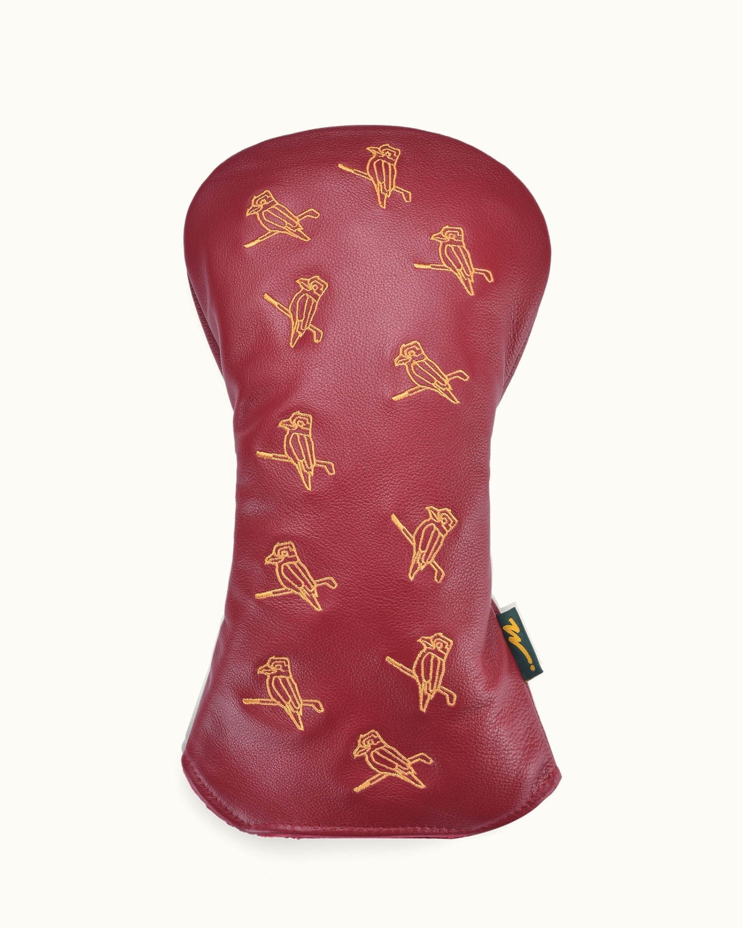 Dancing Kooka Leather Driver Cover - Merlot/Gold
