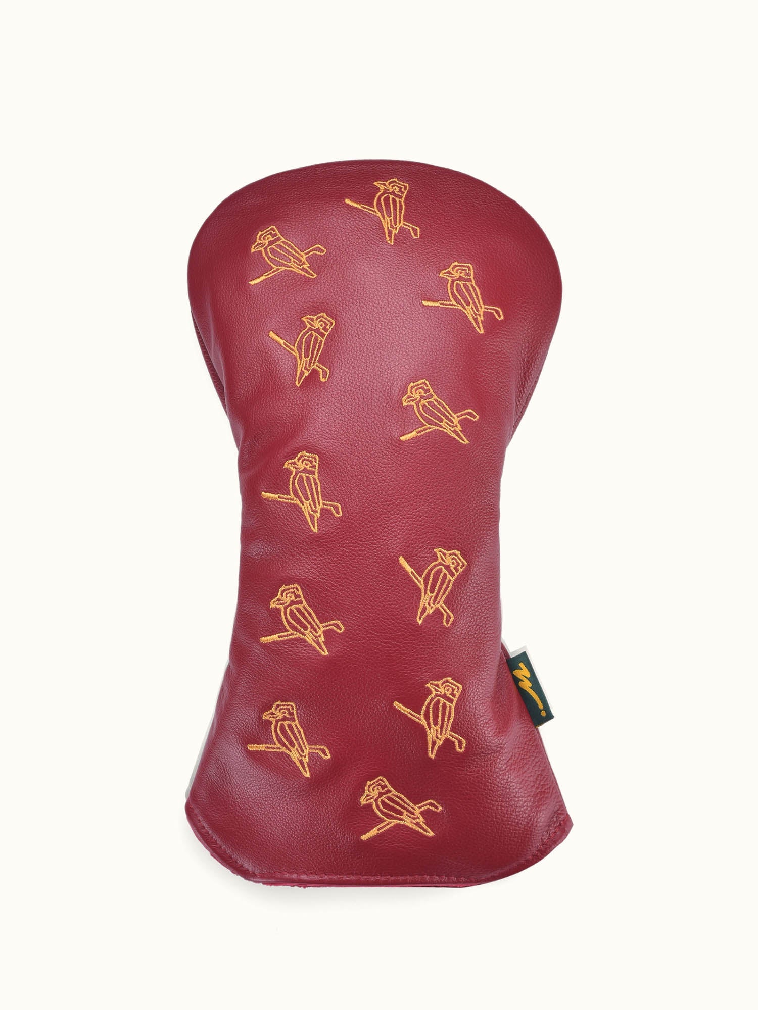 Dancing Kooka Leather Driver Cover - Merlot/Gold