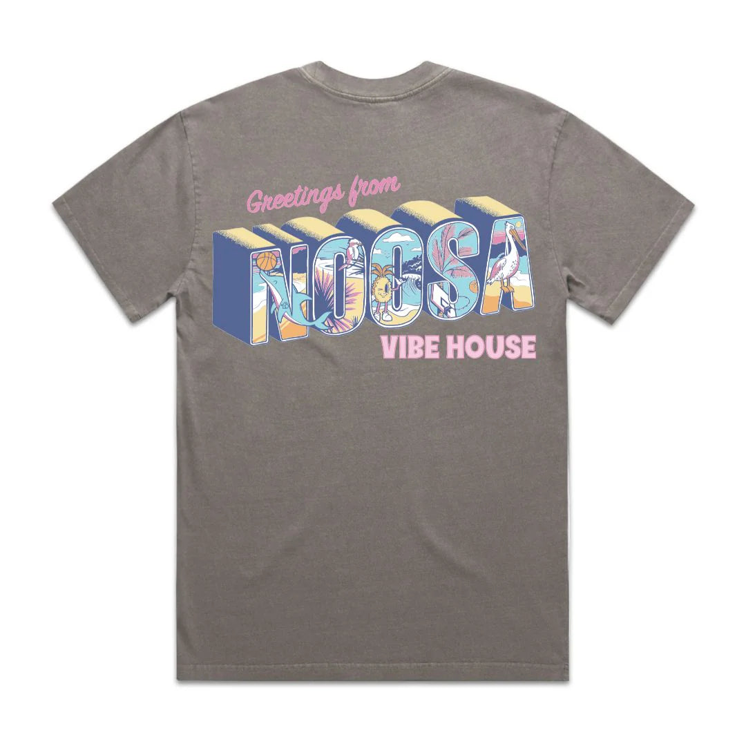Greetings from Noosa Tee - Faded Grey