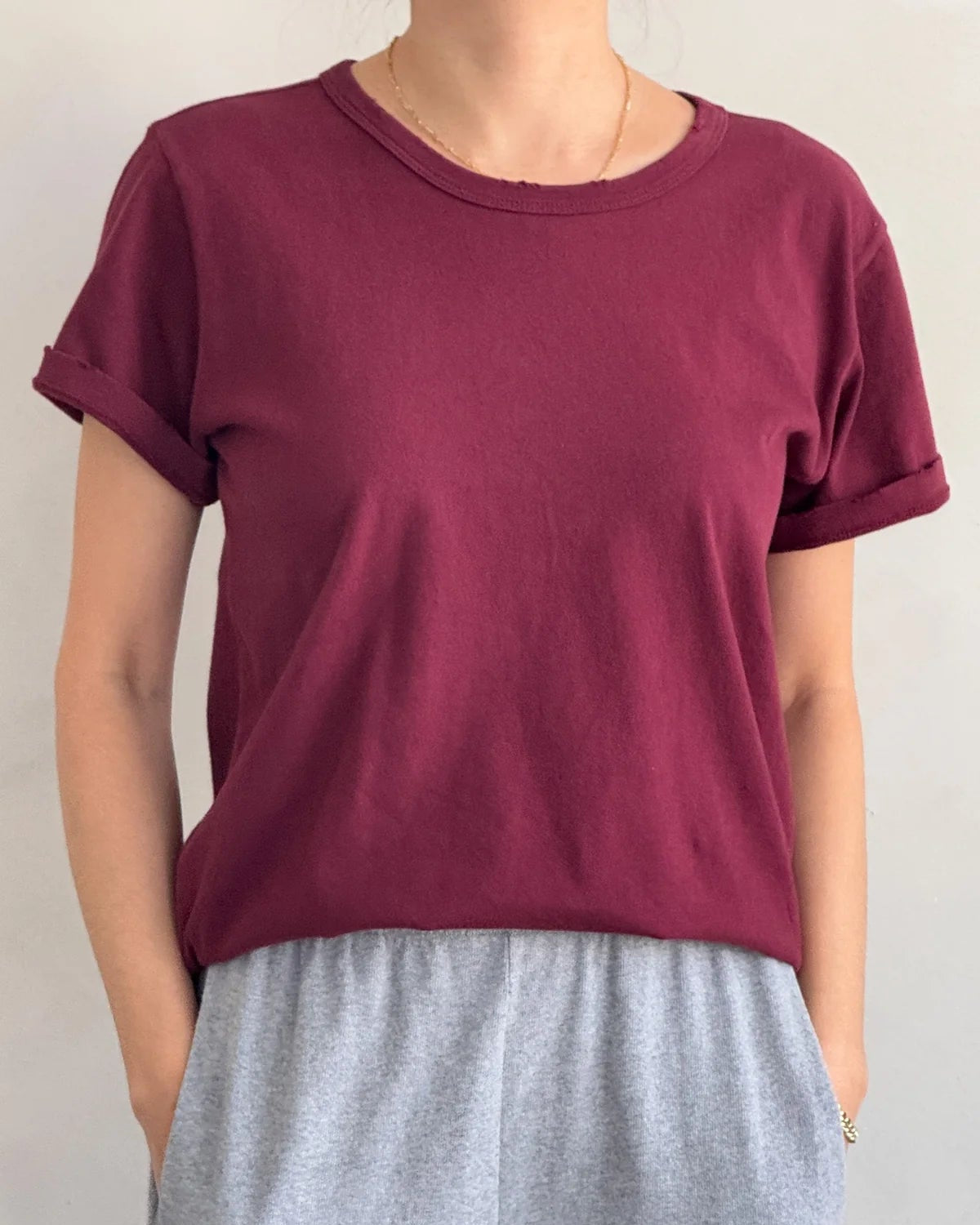 Vintage Boy Tee (Organic Cotton) - Burgundy