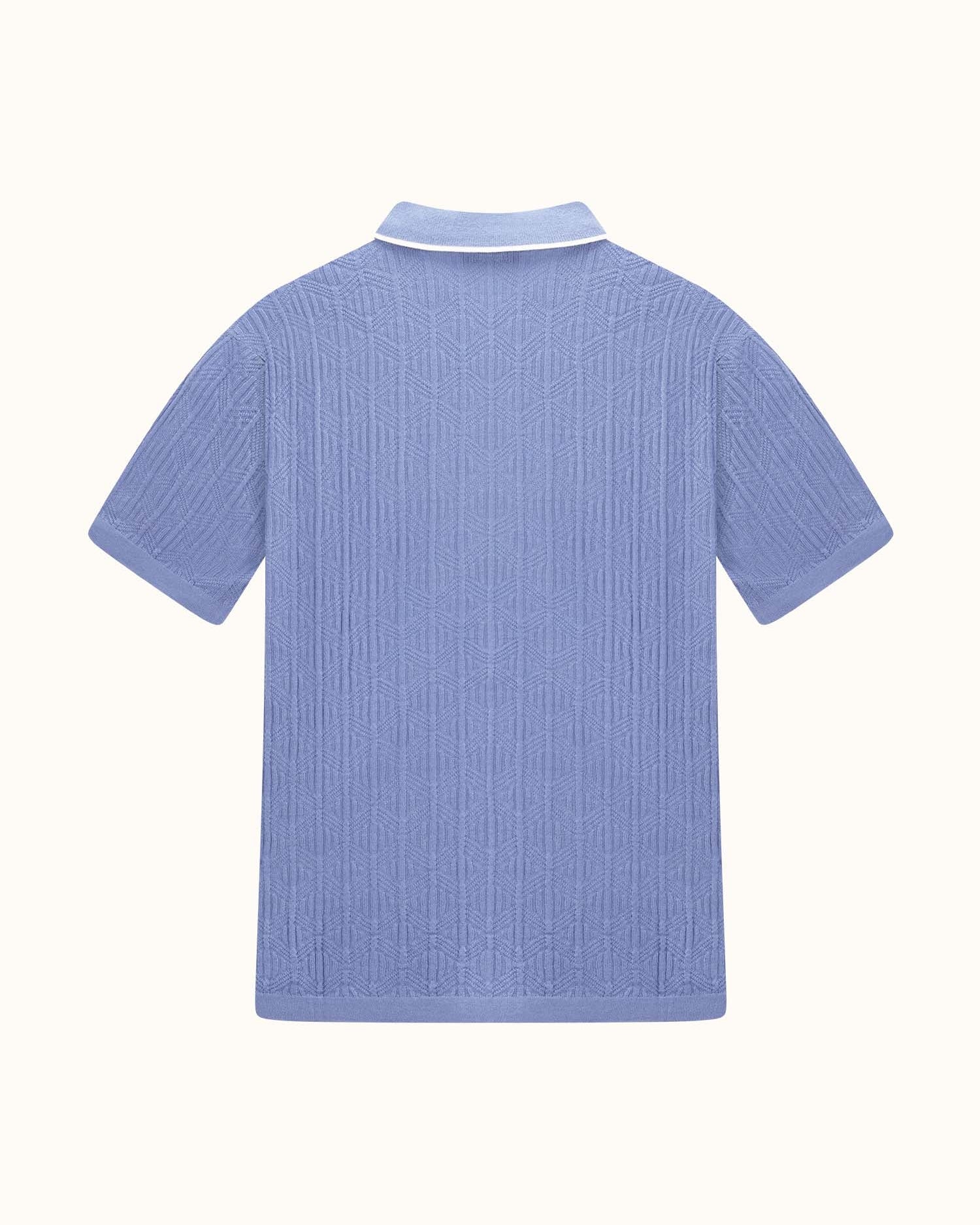 Lasso Knit Polo - Sky Blue