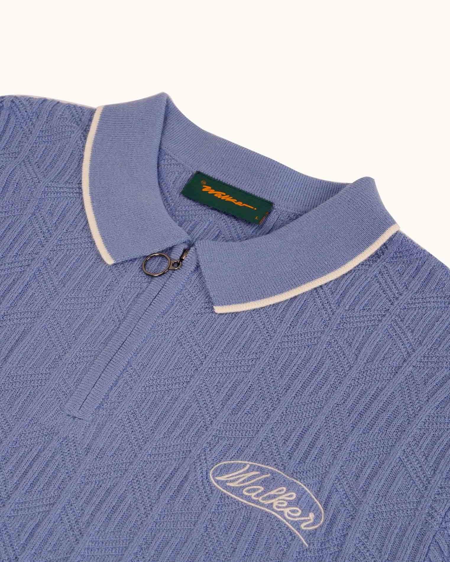 Lasso Knit Polo - Sky Blue