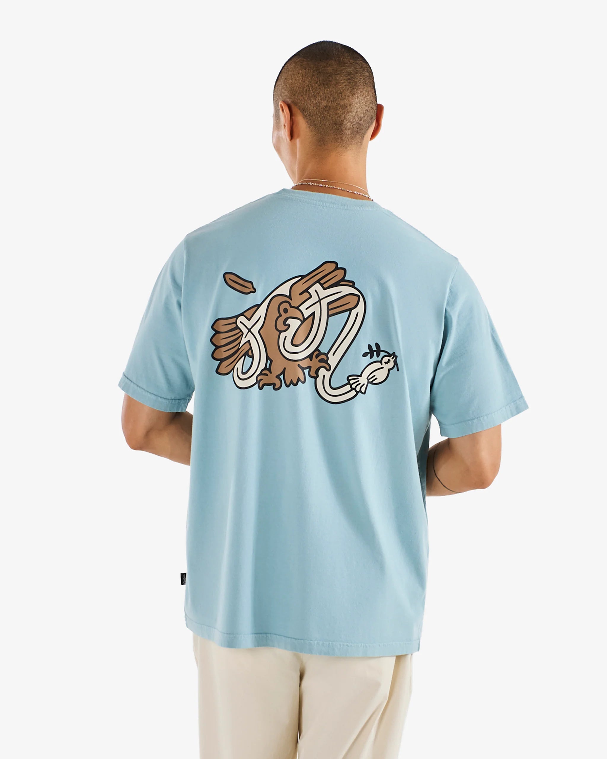 Bermuda Hawk & Dove Tee - Light Blue