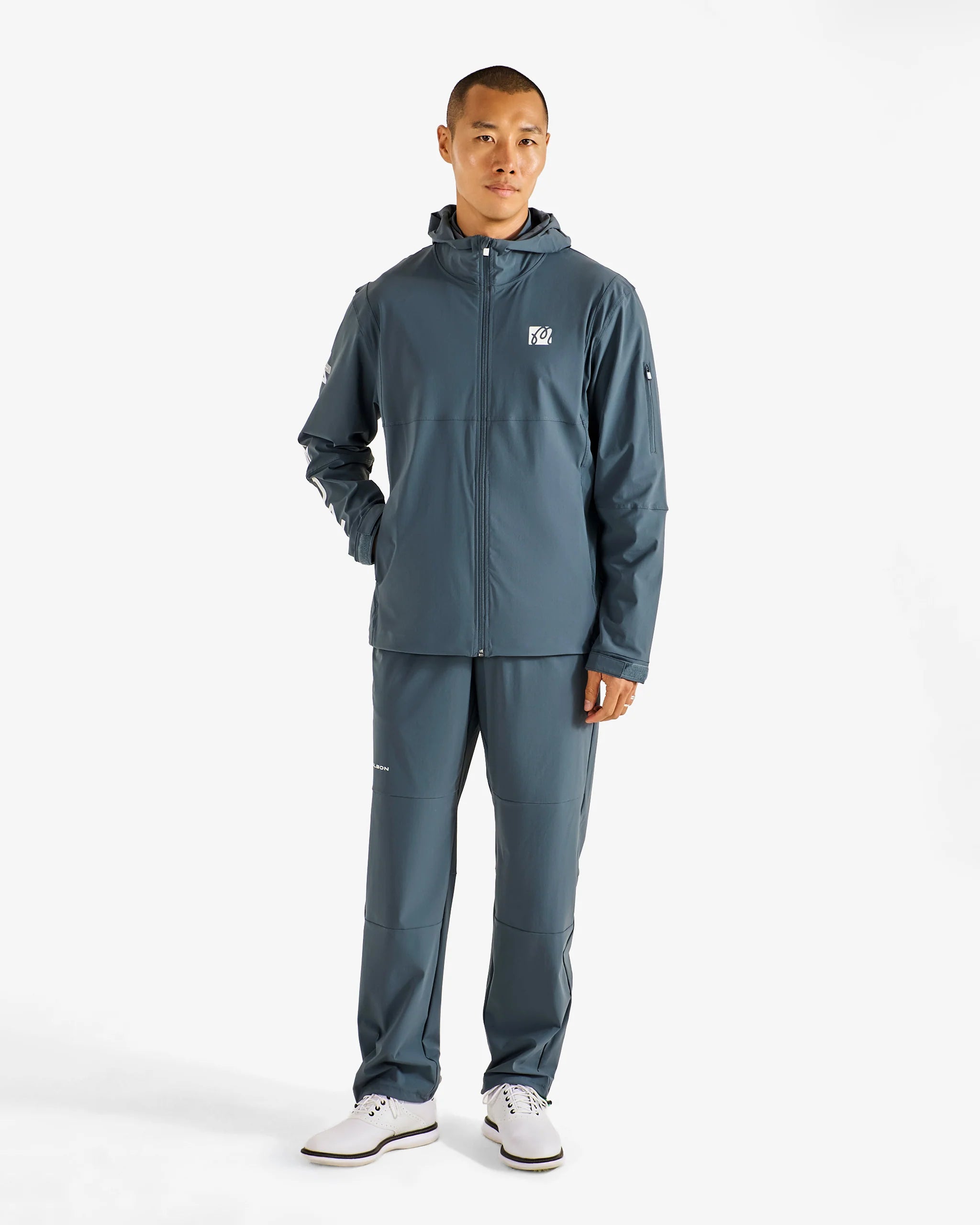 Malbon Performance Full Zip Shell Jacket - Dark Slate