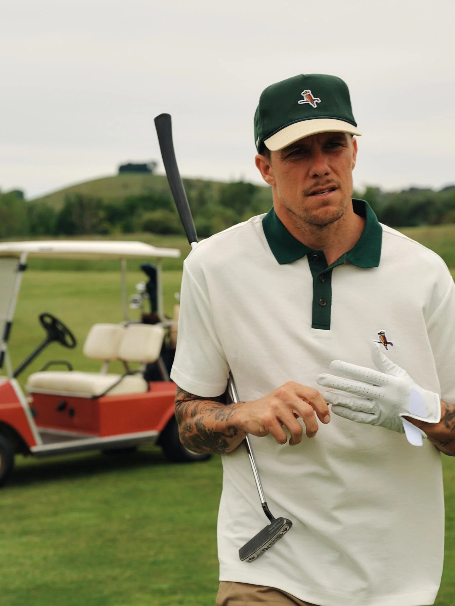 Two Tone Kooka Polo - White/Green