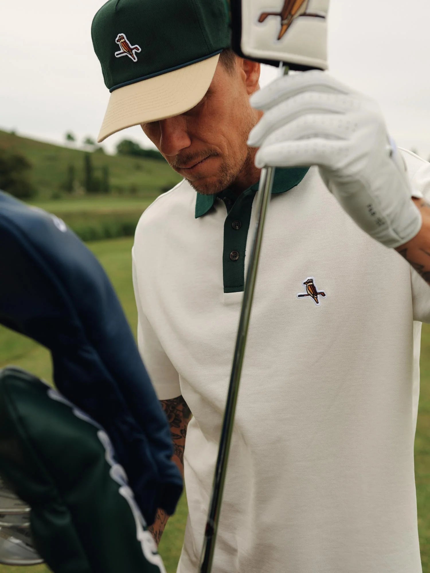 Two Tone Kooka Polo - White/Green