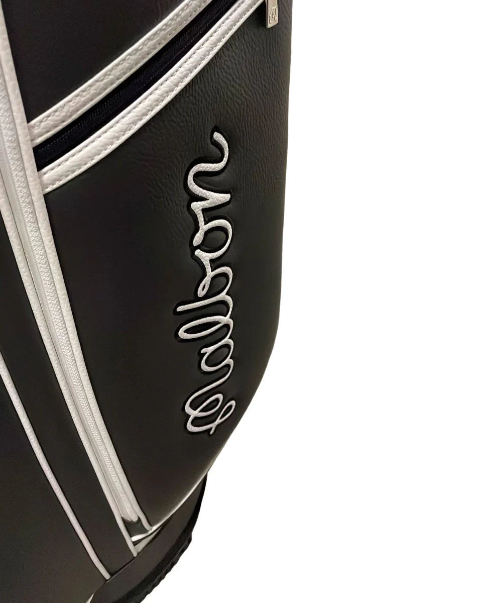 Malbon Evergreen Golf Stand Bag - Black/White