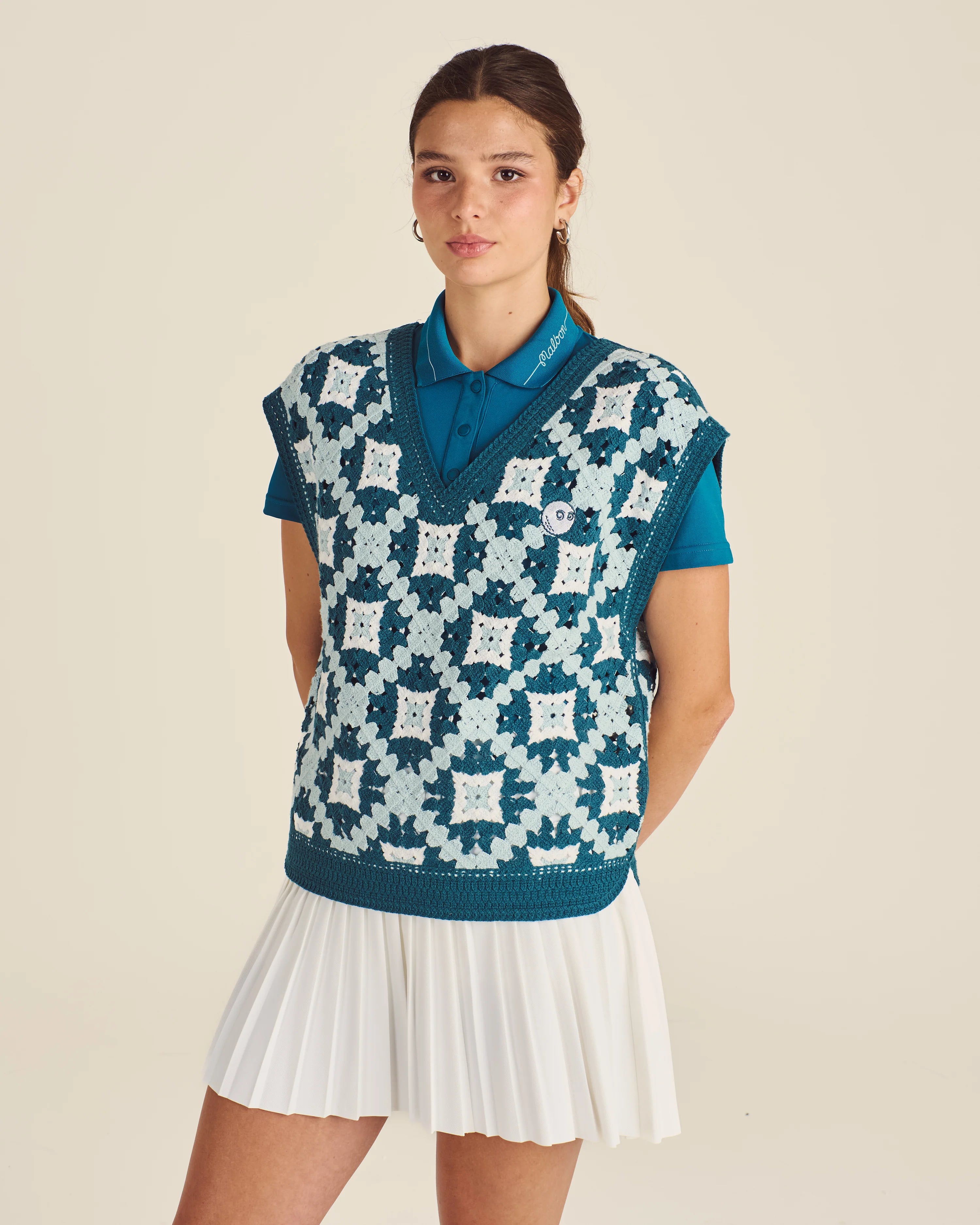 Bianca Knit Vest - Ocean