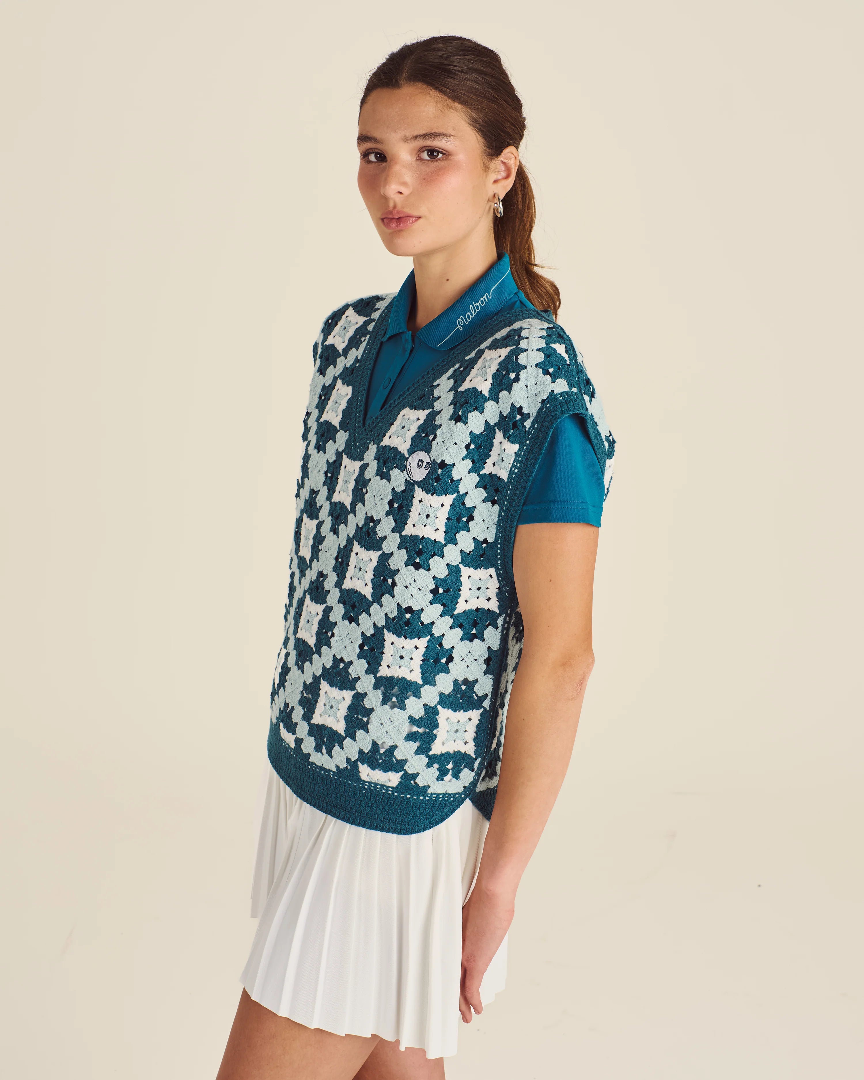 Bianca Knit Vest - Ocean