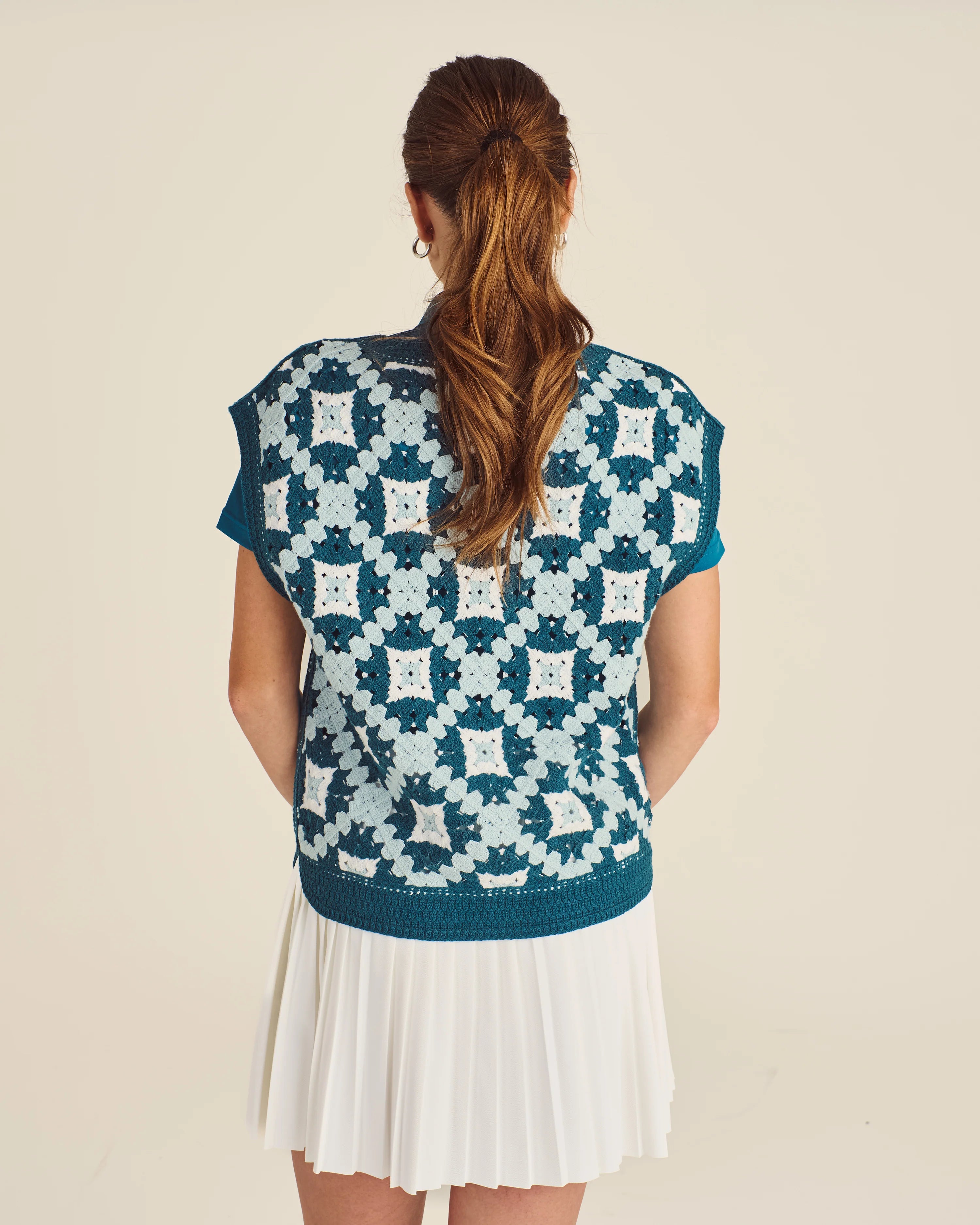 Bianca Knit Vest - Ocean