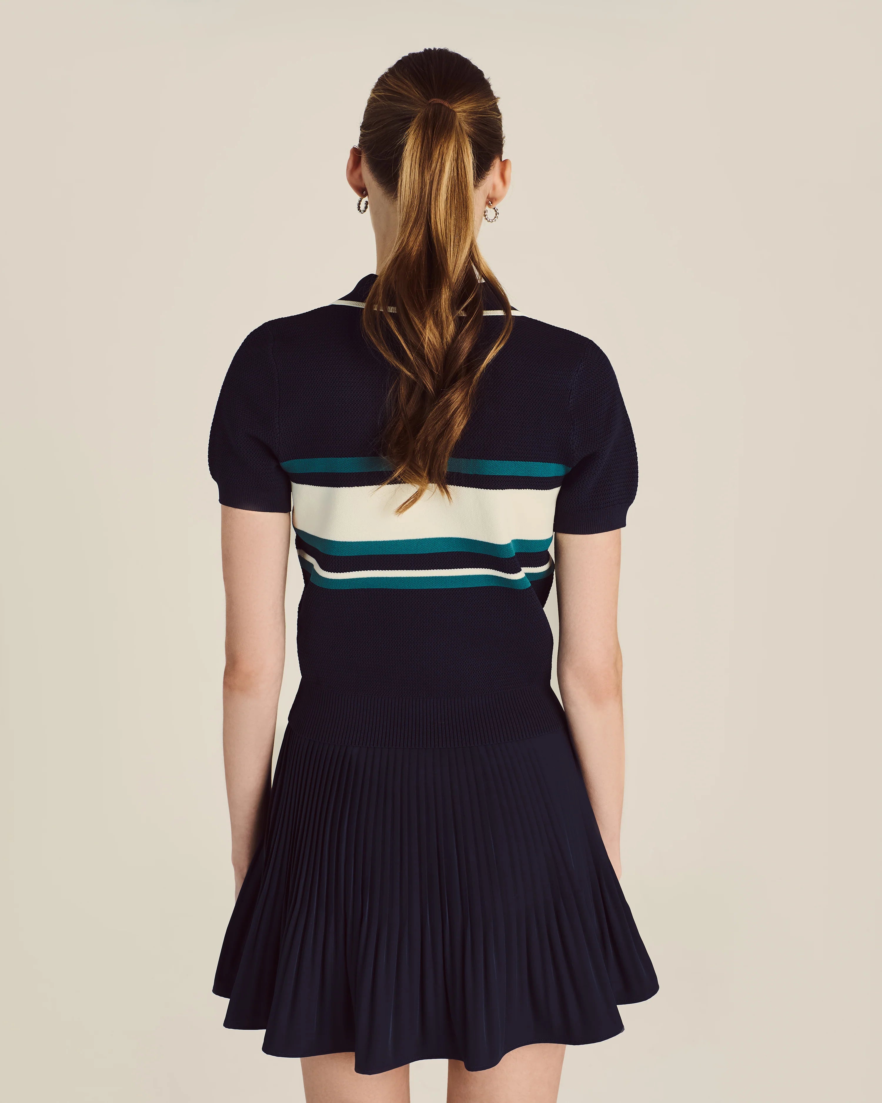 Valentina Pleated Skirt - Navy