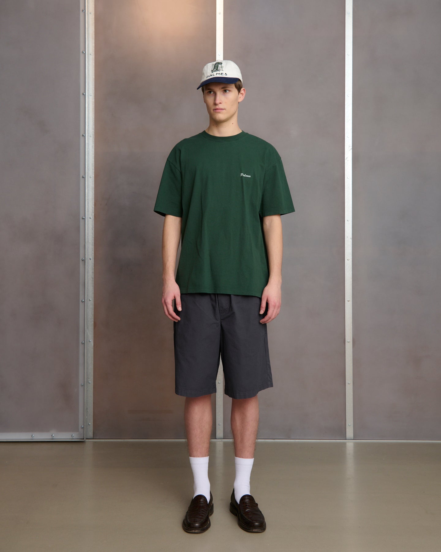 Dyed T-Shirt - Dark Green w. White