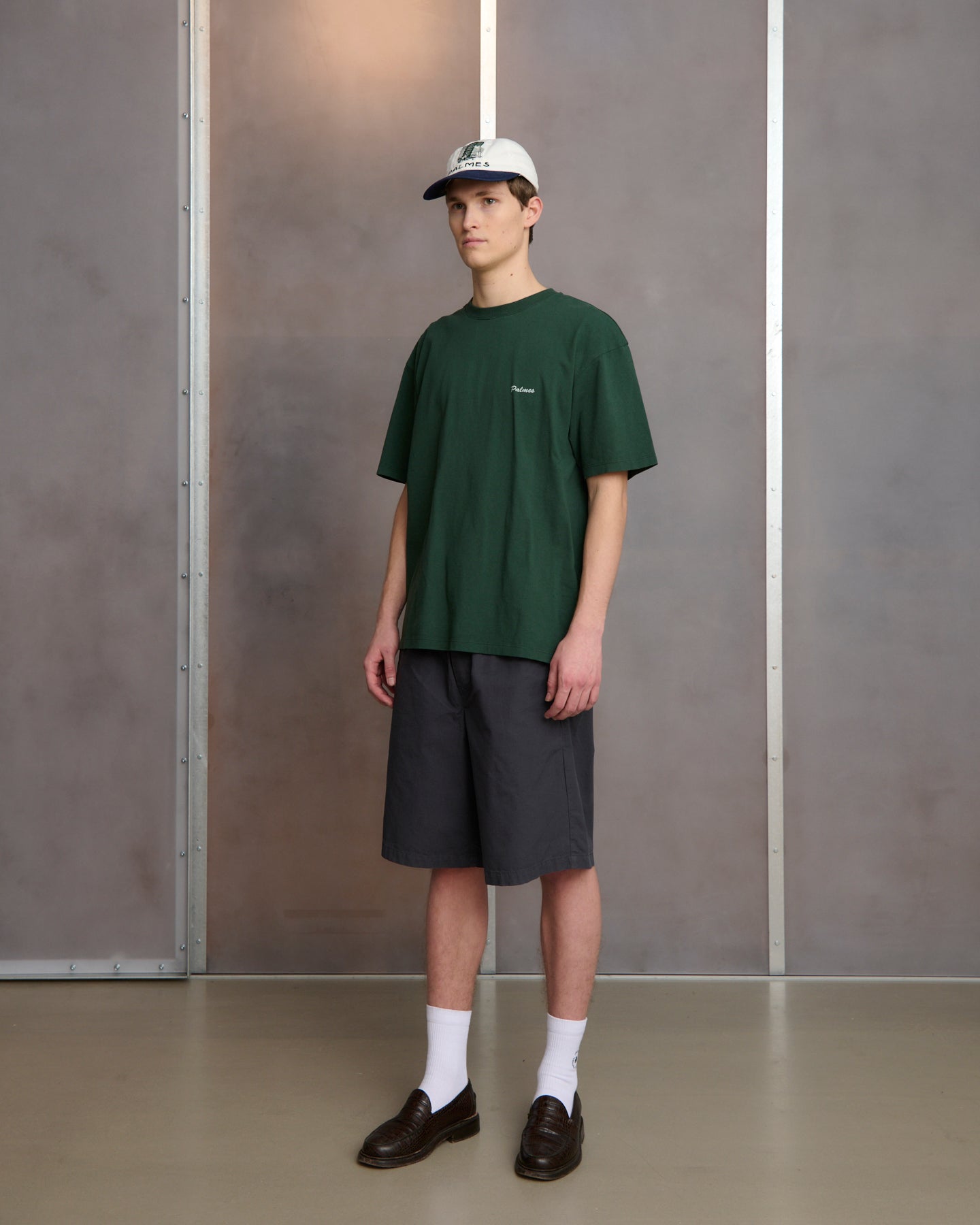 Dyed T-Shirt - Dark Green w. White