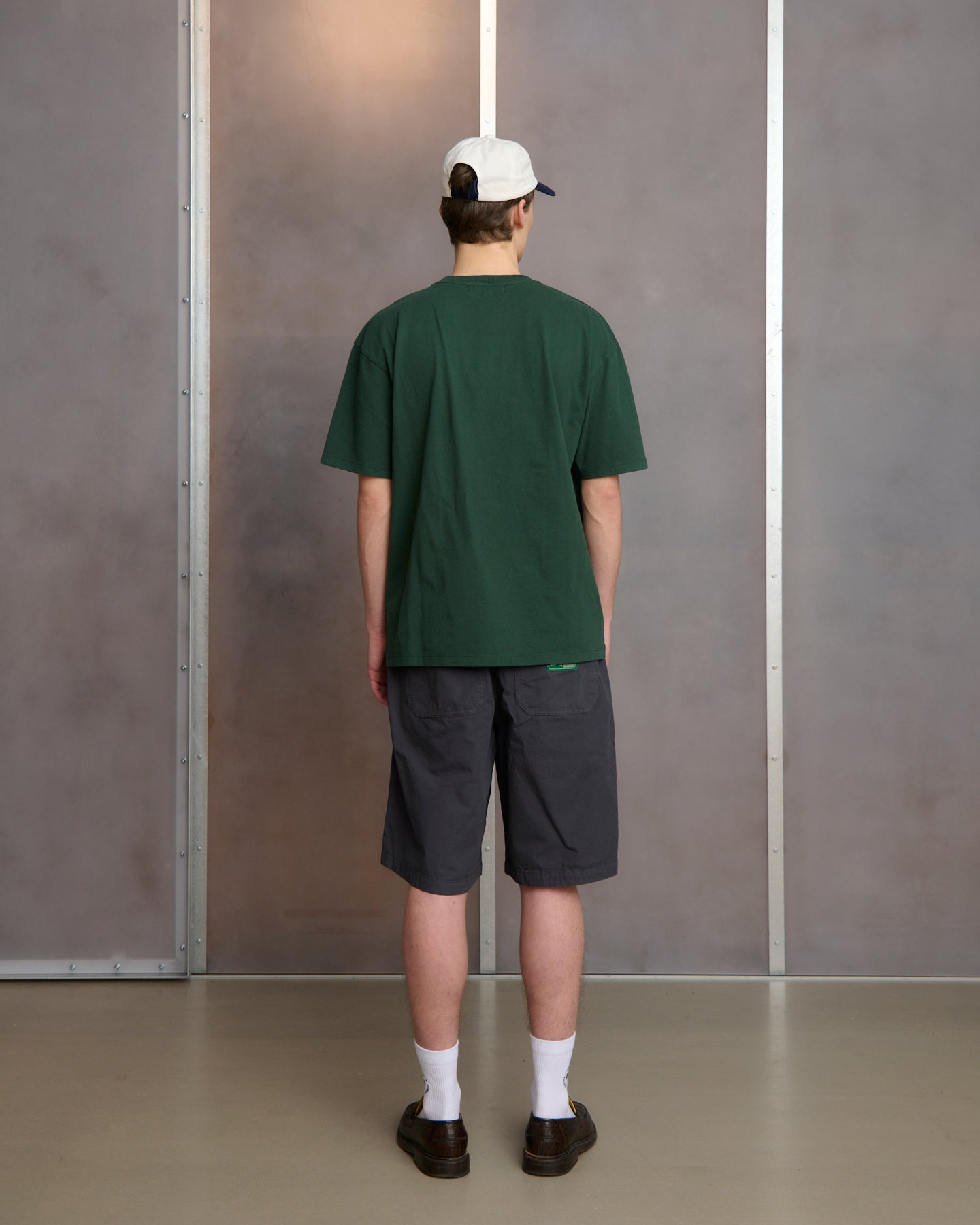 Dyed T-Shirt - Dark Green w. White
