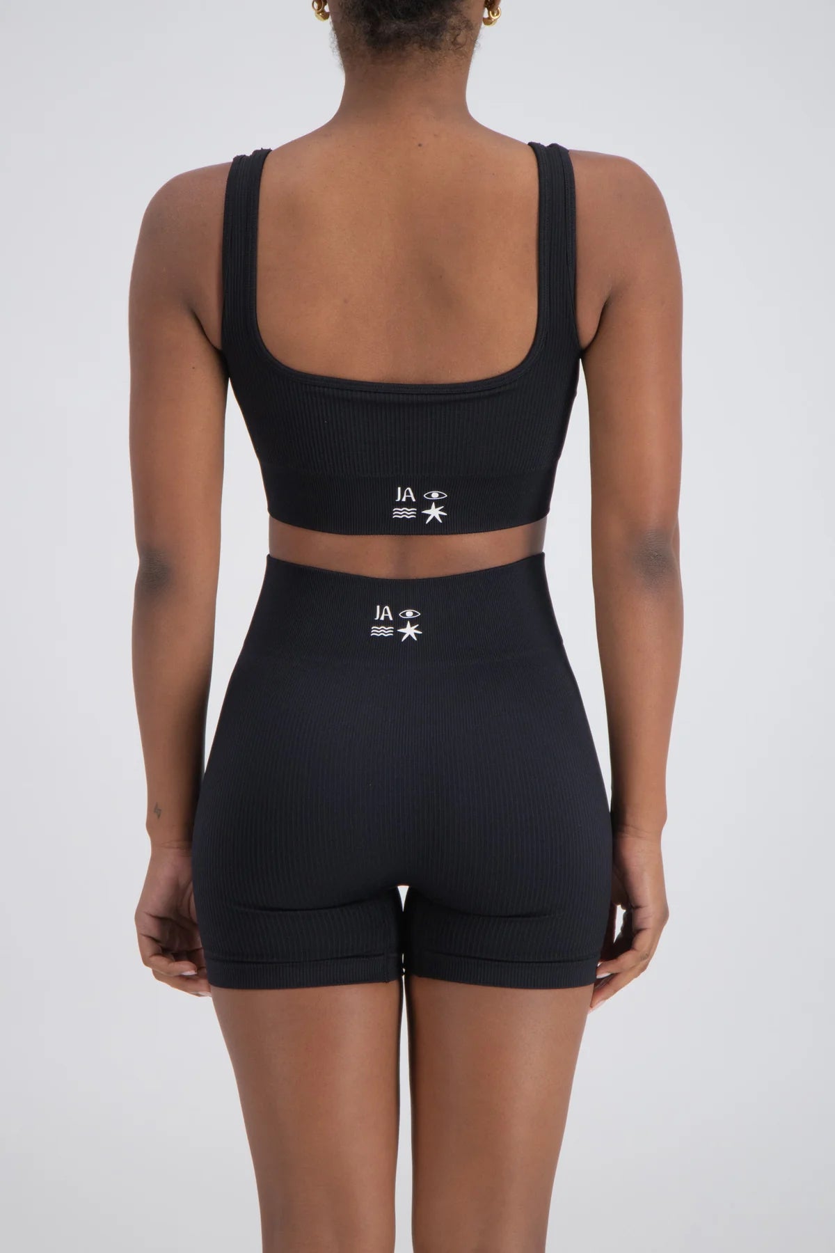 Palermo Seamless Rib Knit Shorts - Black