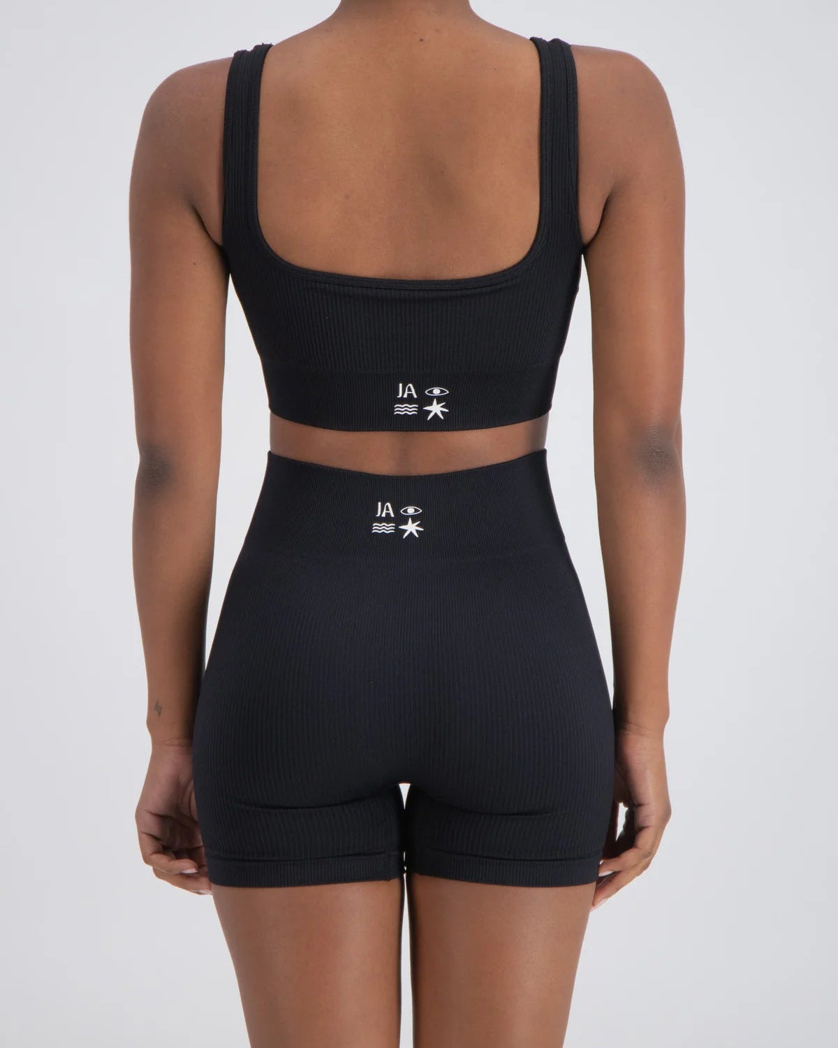 Palermo Seamless Rib Knit Shorts - Black