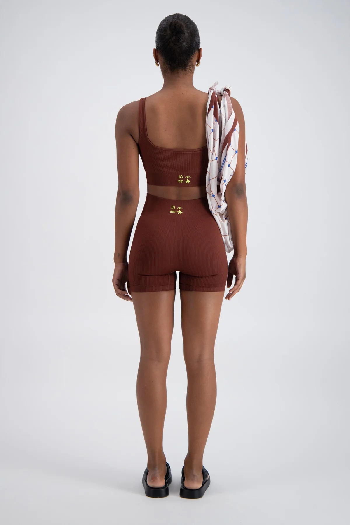 Palermo Seamless Rib Knit Crop Top - Brown