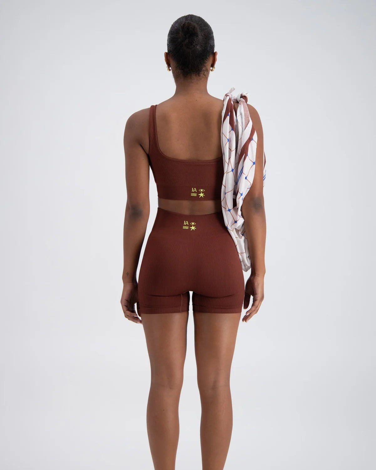 Palermo Seamless Rib Knit Crop Top - Brown