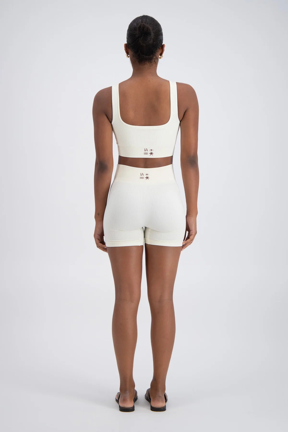 Palermo Seamless Rib Knit Crop Top - White