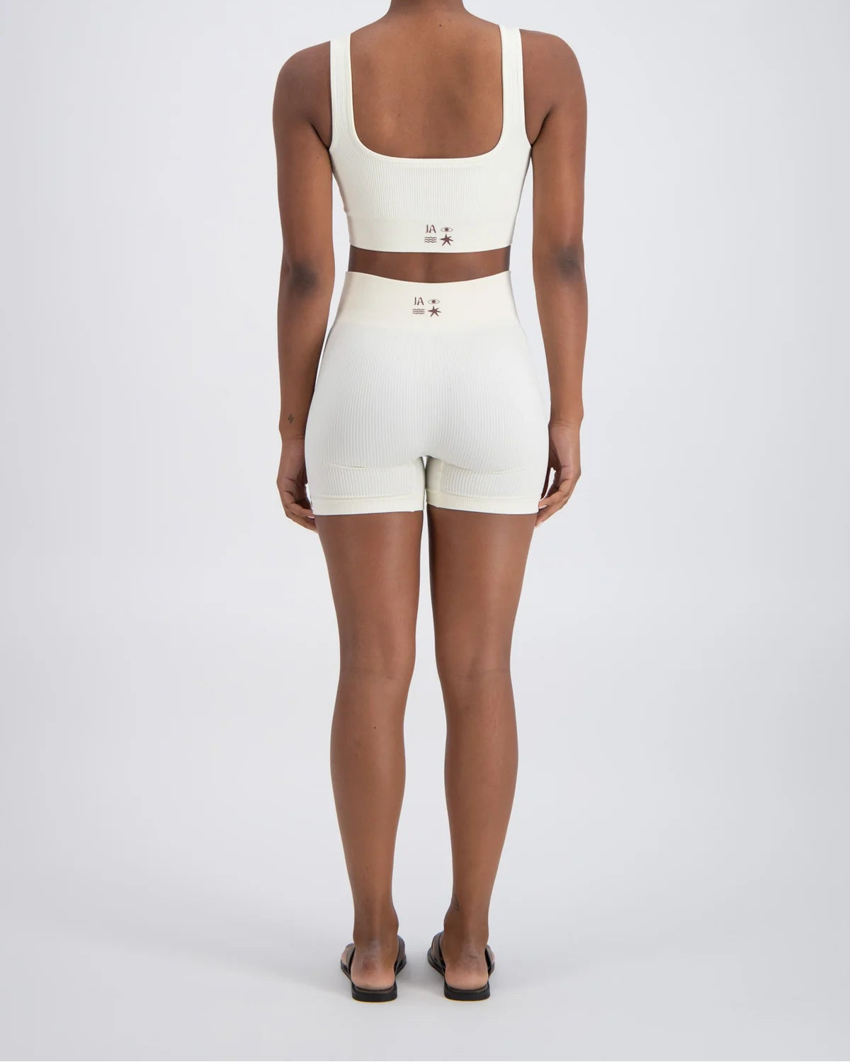 Palermo Seamless Rib Knit Crop Top - White