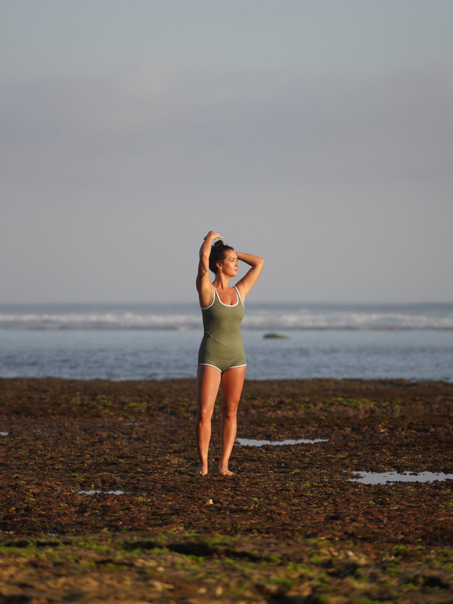 Retro Surf Suit - Sage Green