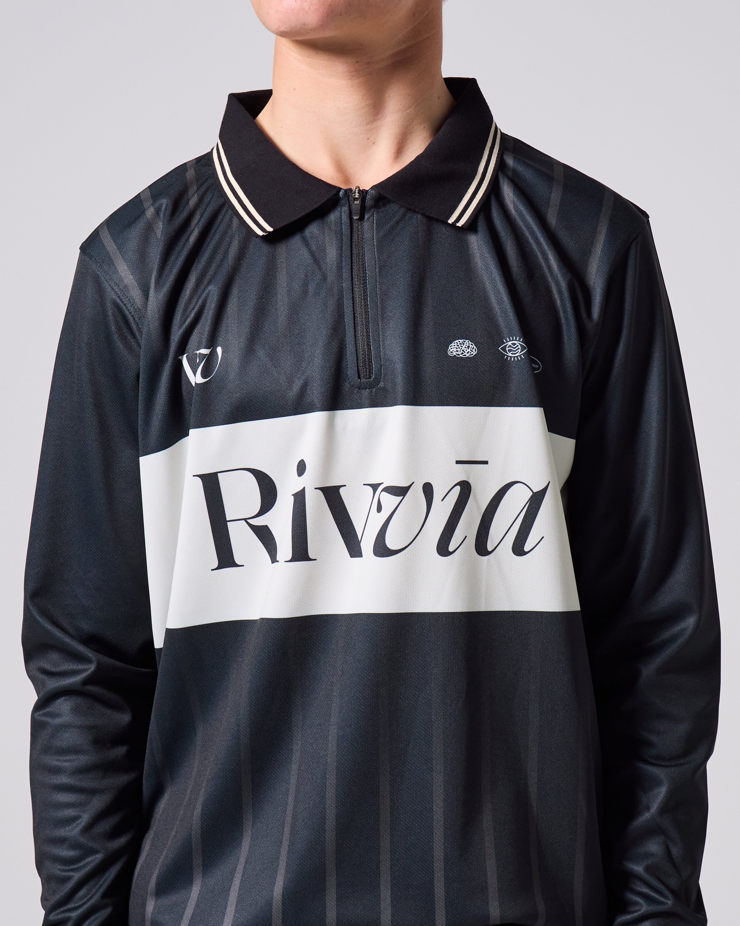 Team VV LS Polo - Black/Bone