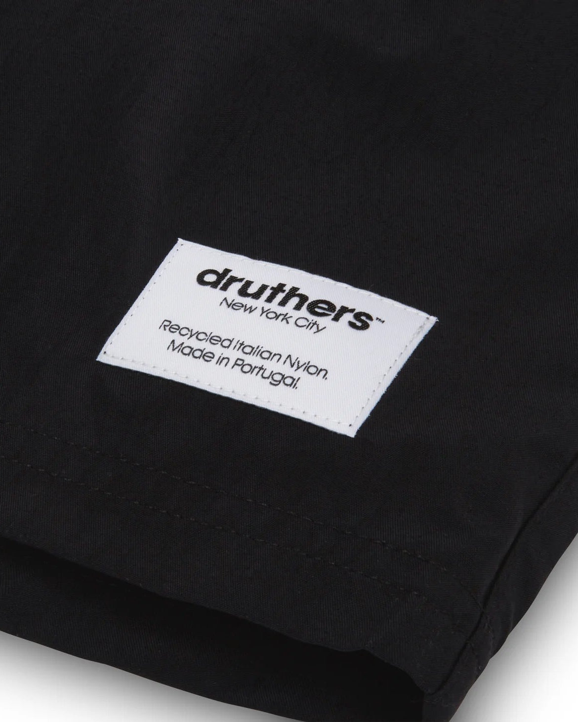 Italian Recycled Nylon Swim Trunk - Black