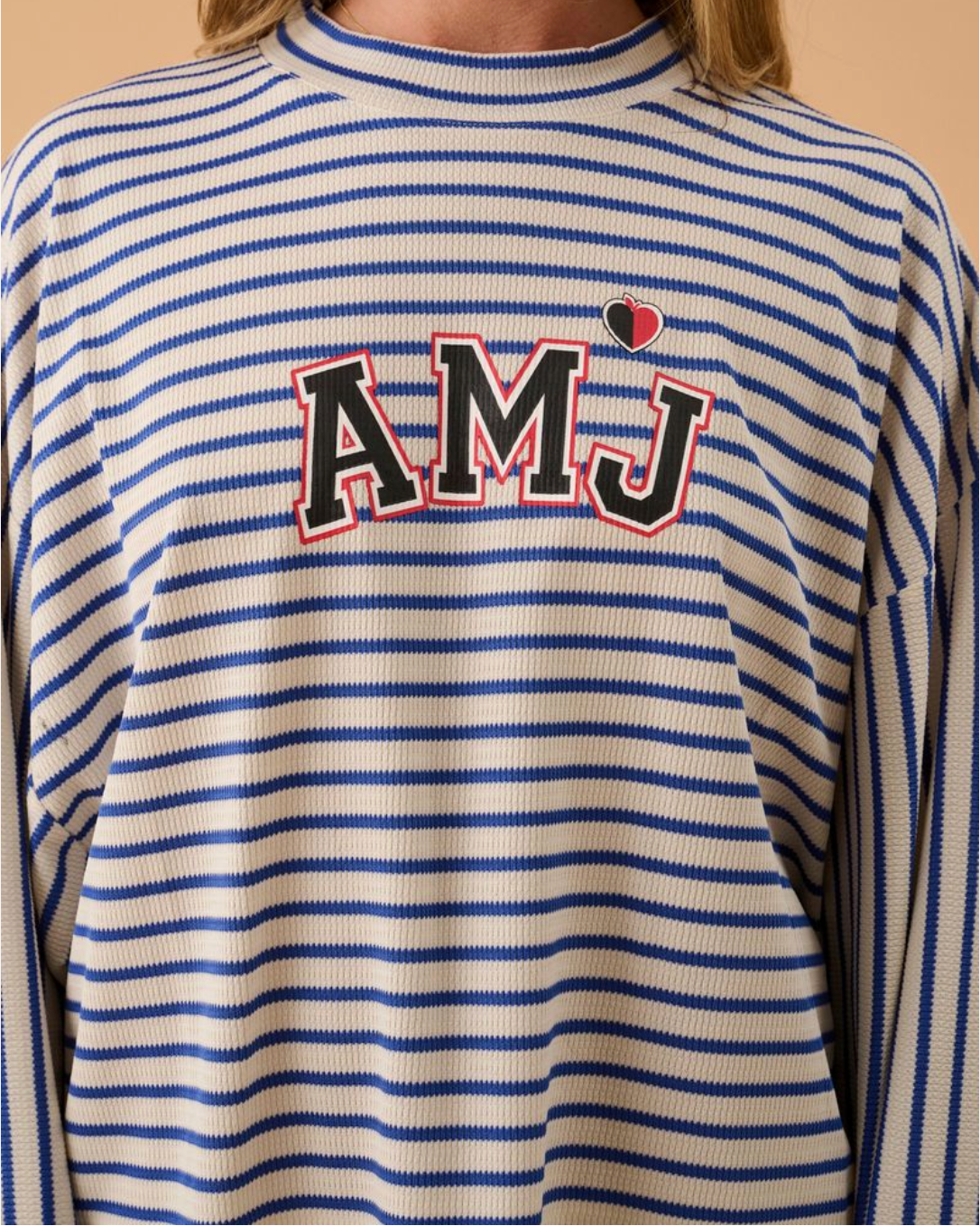 AMJ Waffle Long Sleeve Top - Dark Navy