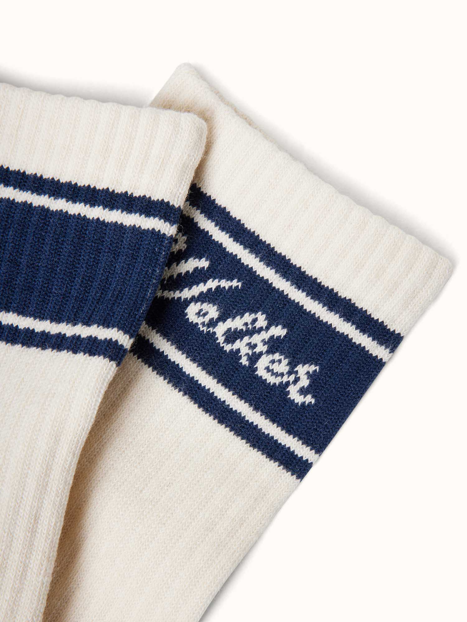 Stripe Classic Socks - White/Navy/Red