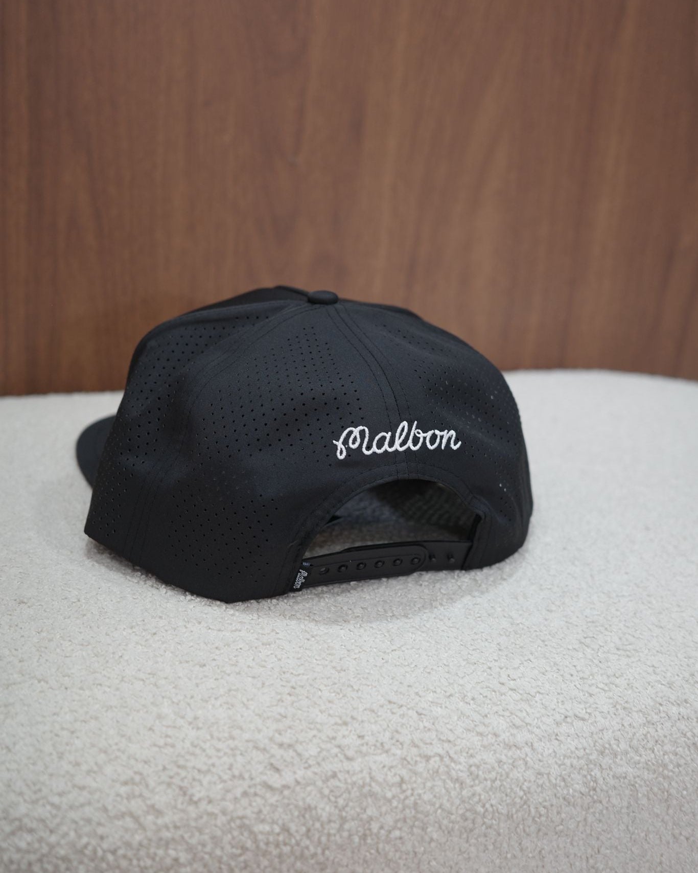 Poly Perforated 5 Panel Cap - Black