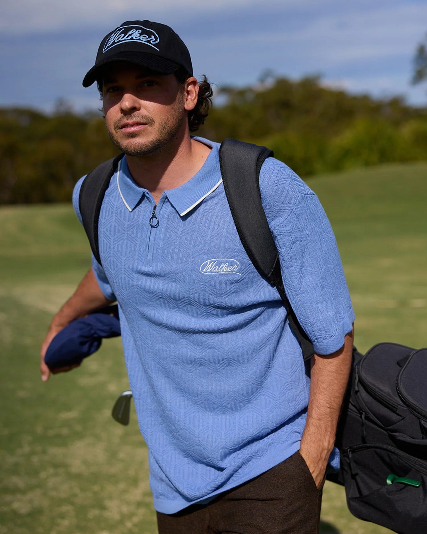 Lasso Knit Polo - Sky Blue