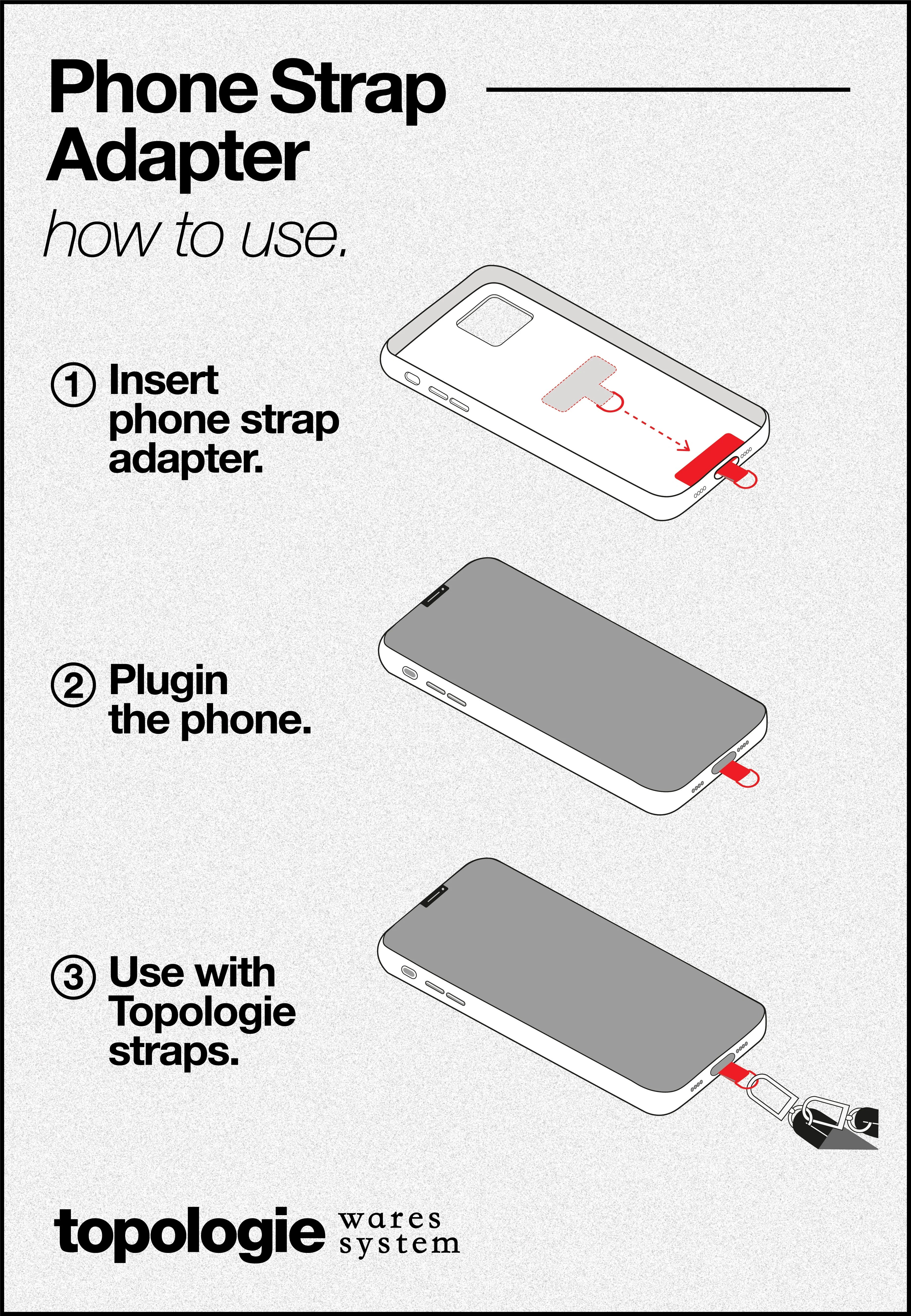 Topologie Phone Strap Adaptor - Black