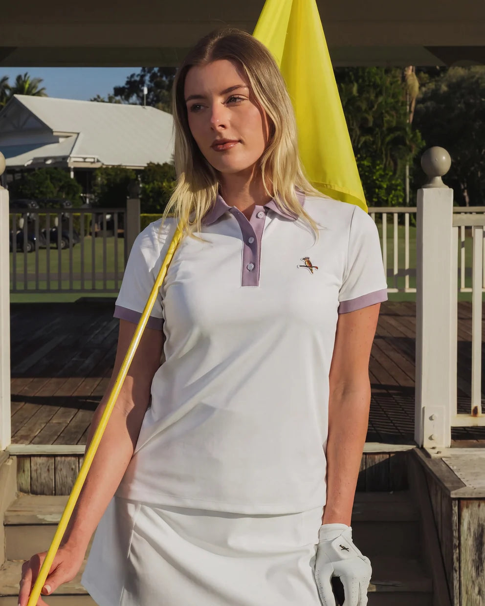 Womens Kooka Polo - White / Mauve