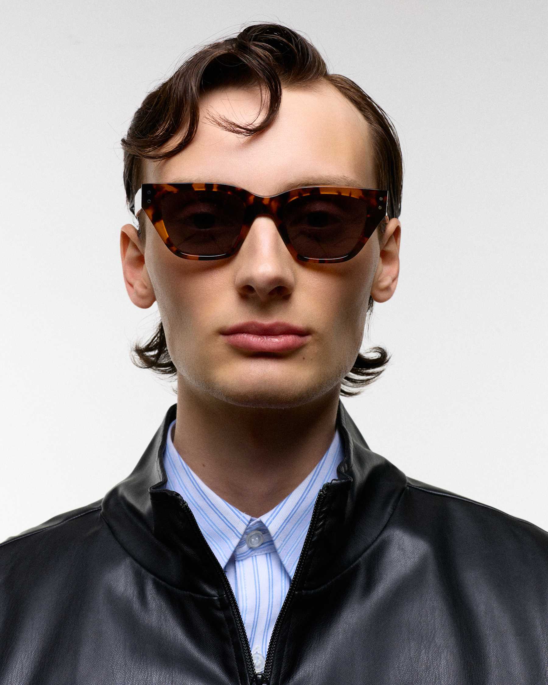 Memphis Havana - Grey Solid Lens
