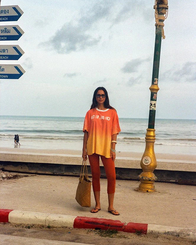 Dip Dye Flame Core Tee - Yellow/Orange