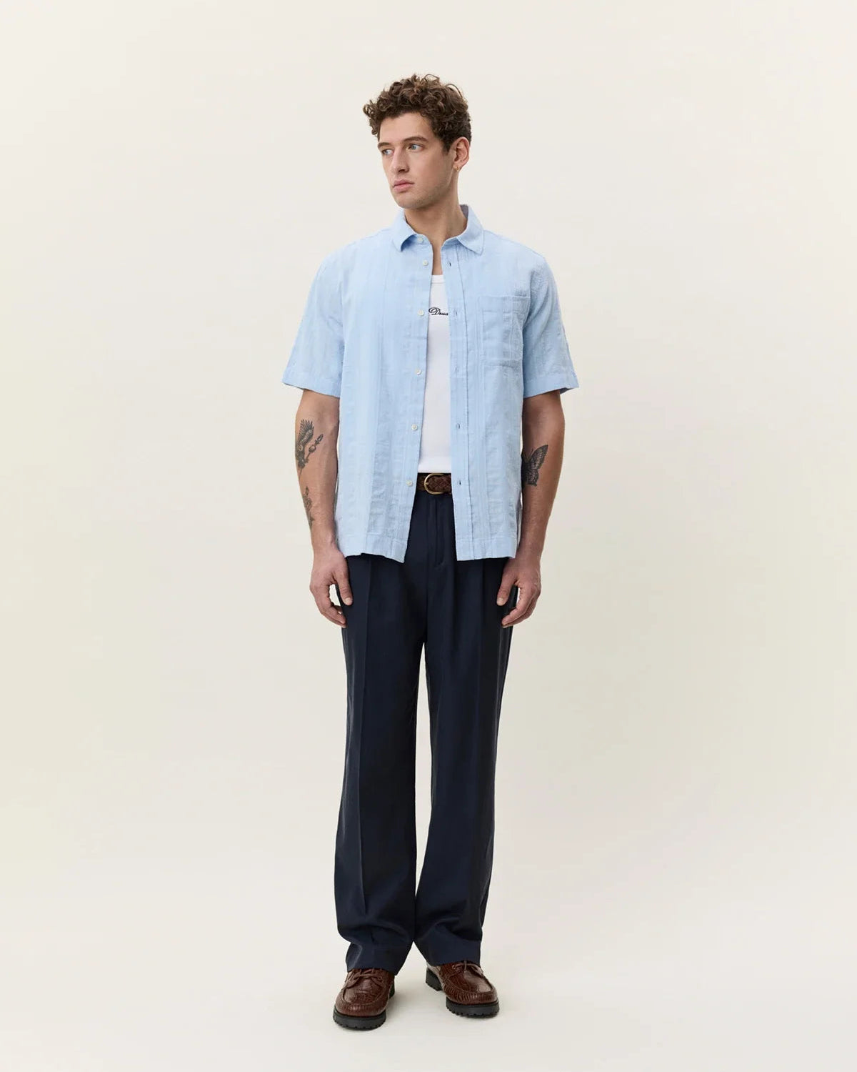 Structured SS Shirt - Sky Blue