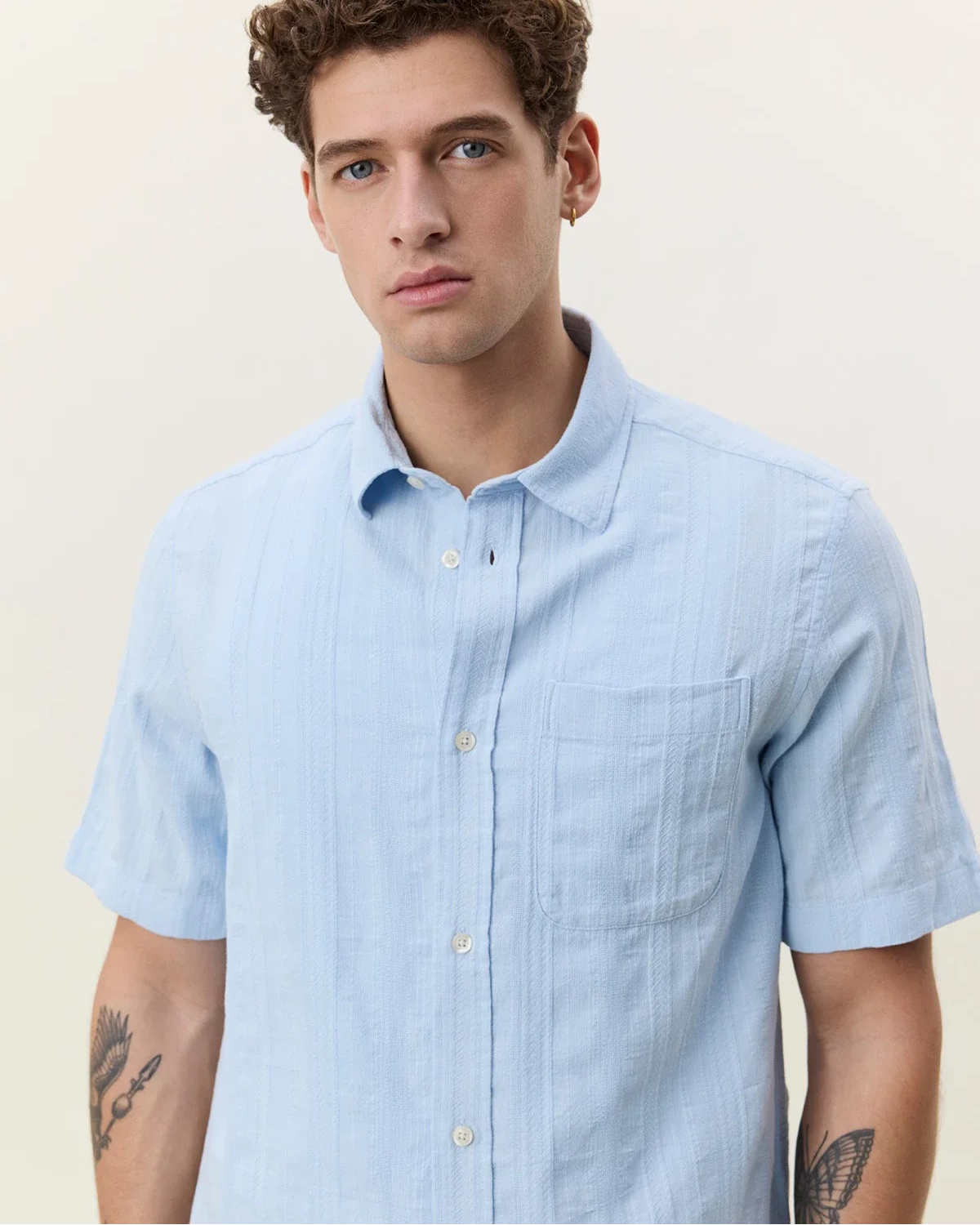 Structured SS Shirt - Sky Blue
