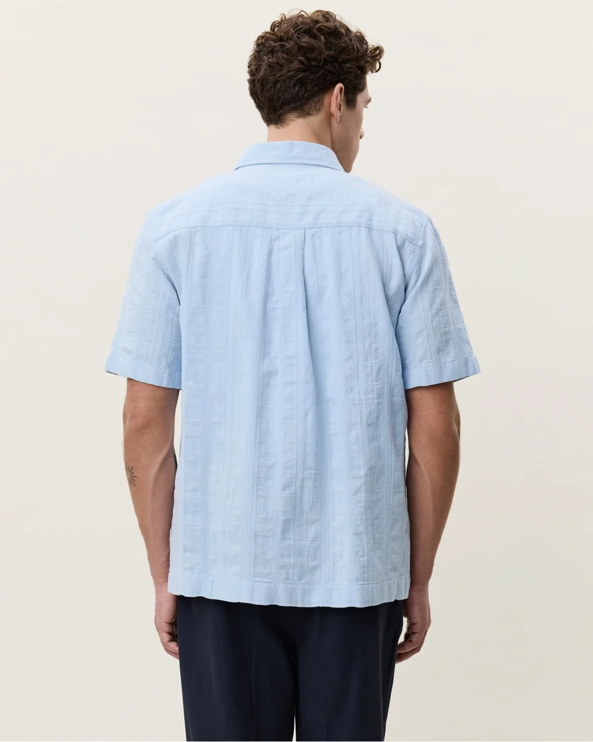 Structured SS Shirt - Sky Blue