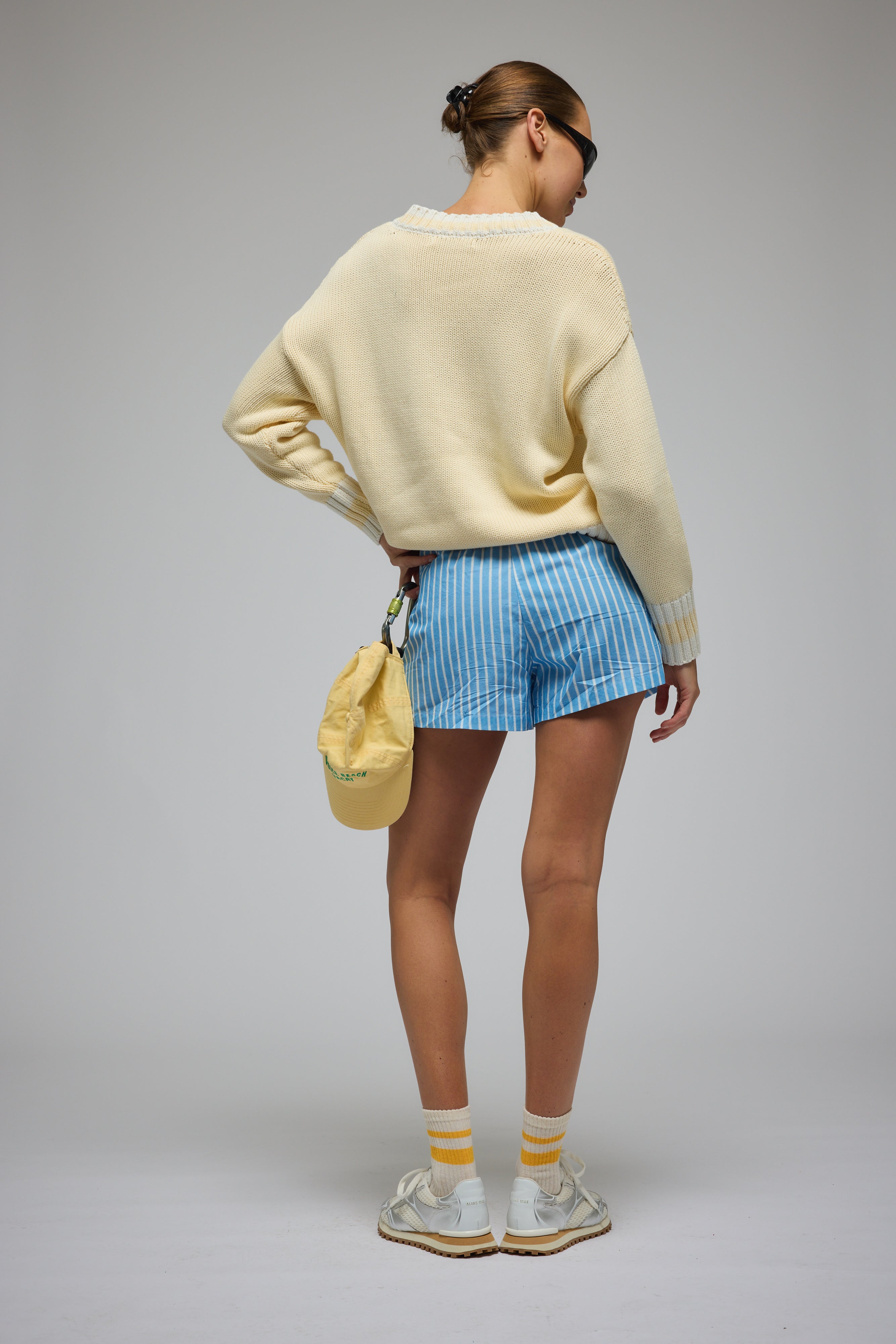 Libby Cotton Stripe Short Sky - Blue Stripe