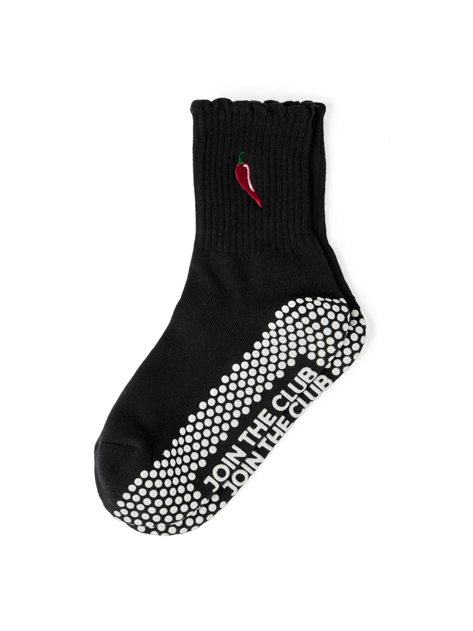 Chilli Crew Pilates Grip Sock - Black